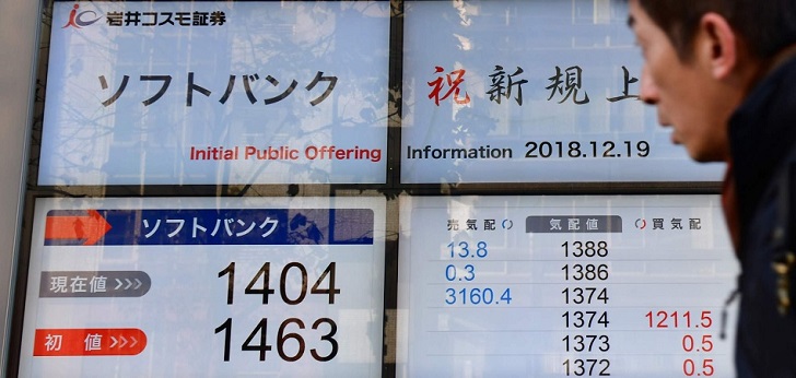 Softbank Corporation debuta en la Bolsa de Tokio con una caída del 14,53%